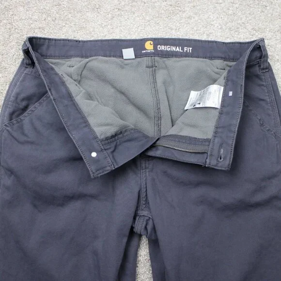 Carhartt Pants NWT Womens 14 Gray Rugged Flex Loose Fit Canvas Fleece Lined - Picture 10 of 14